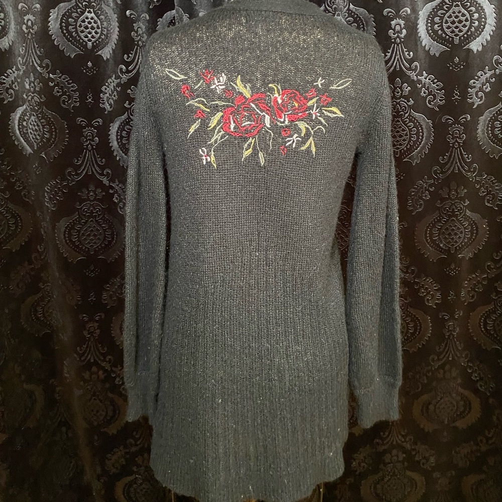 Mudd Charcoal Open-Front Cardigan